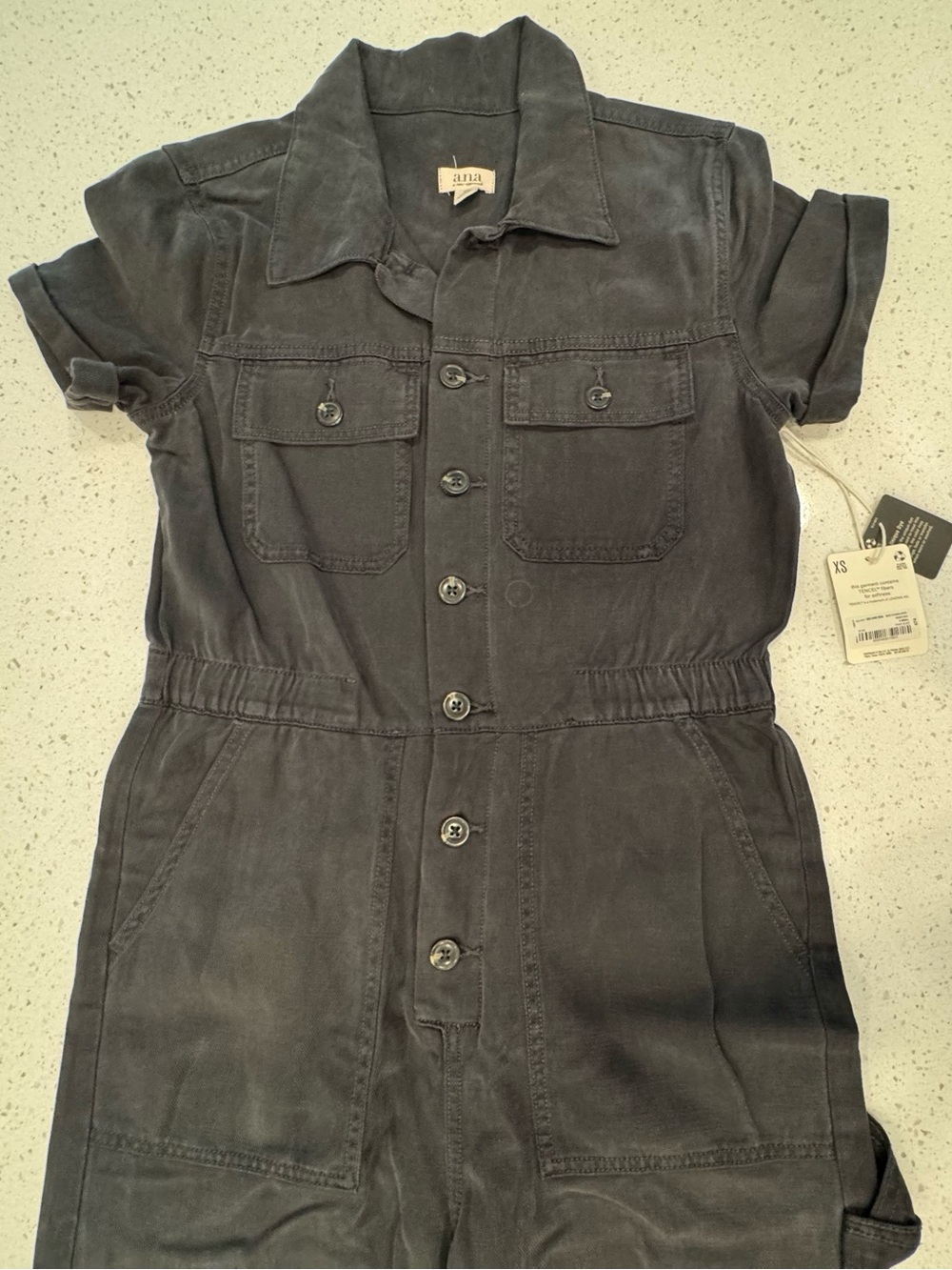 Women's‎ A.N.A Soft Breathable Denim Look , short-sleeve Romper/jumpsuit NEW!